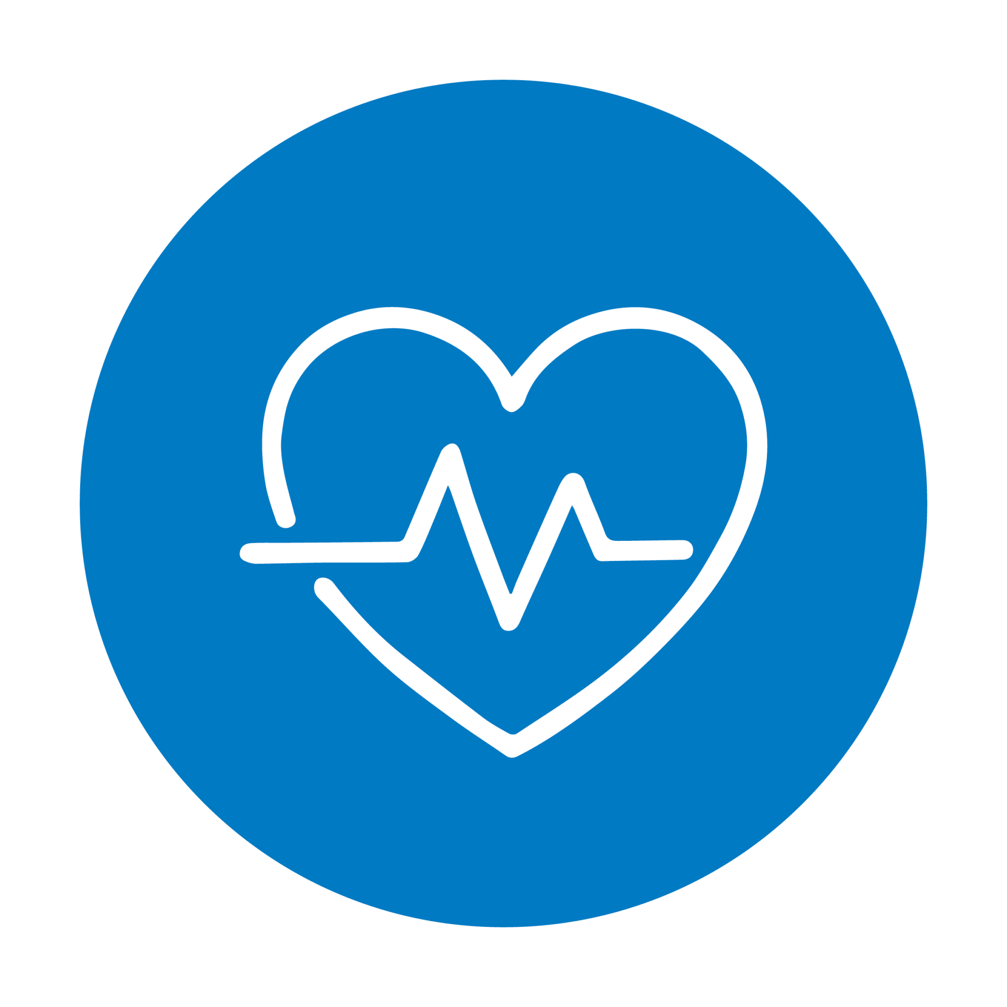 Heart with heartbeat line icon.
