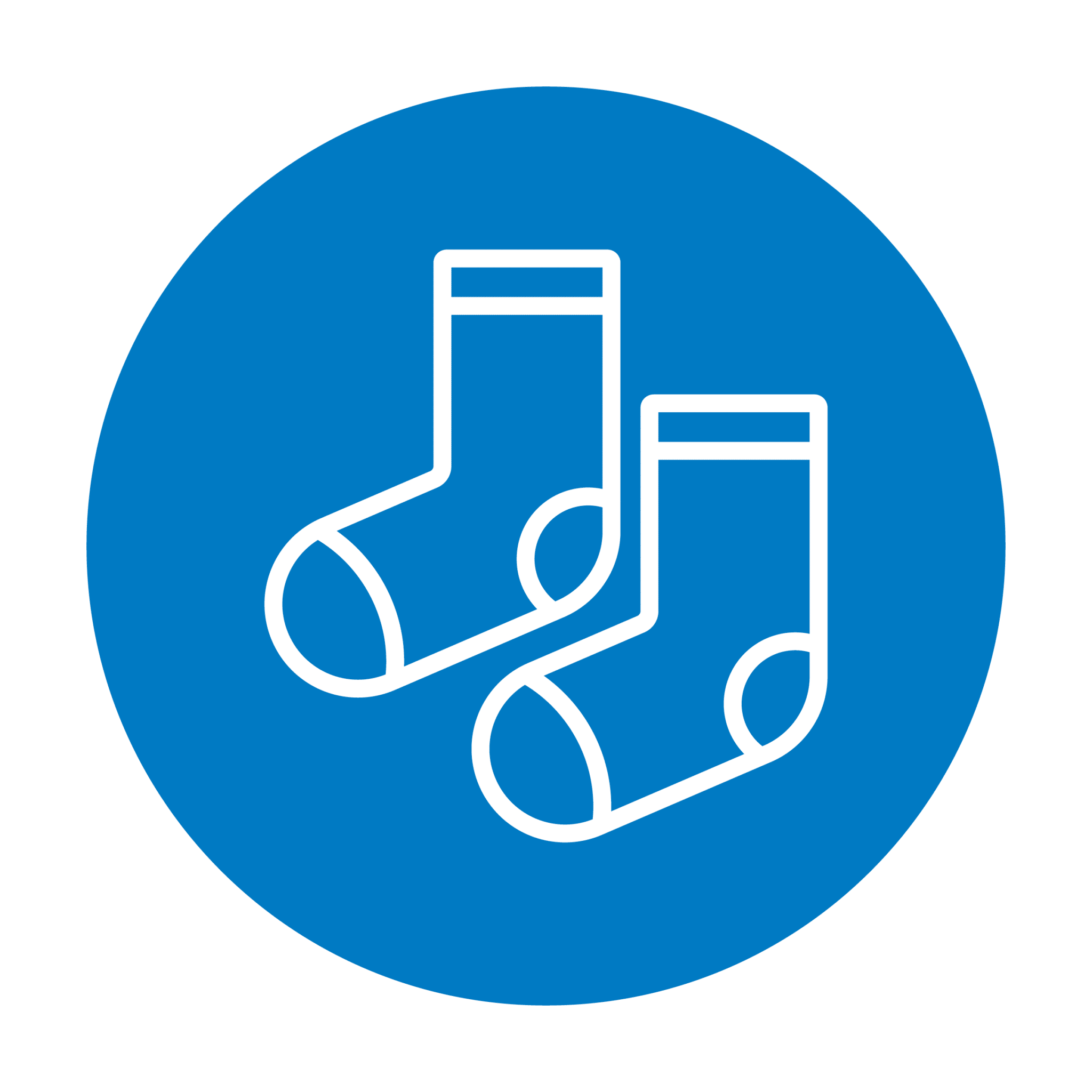 Illustration of white socks on blue background
